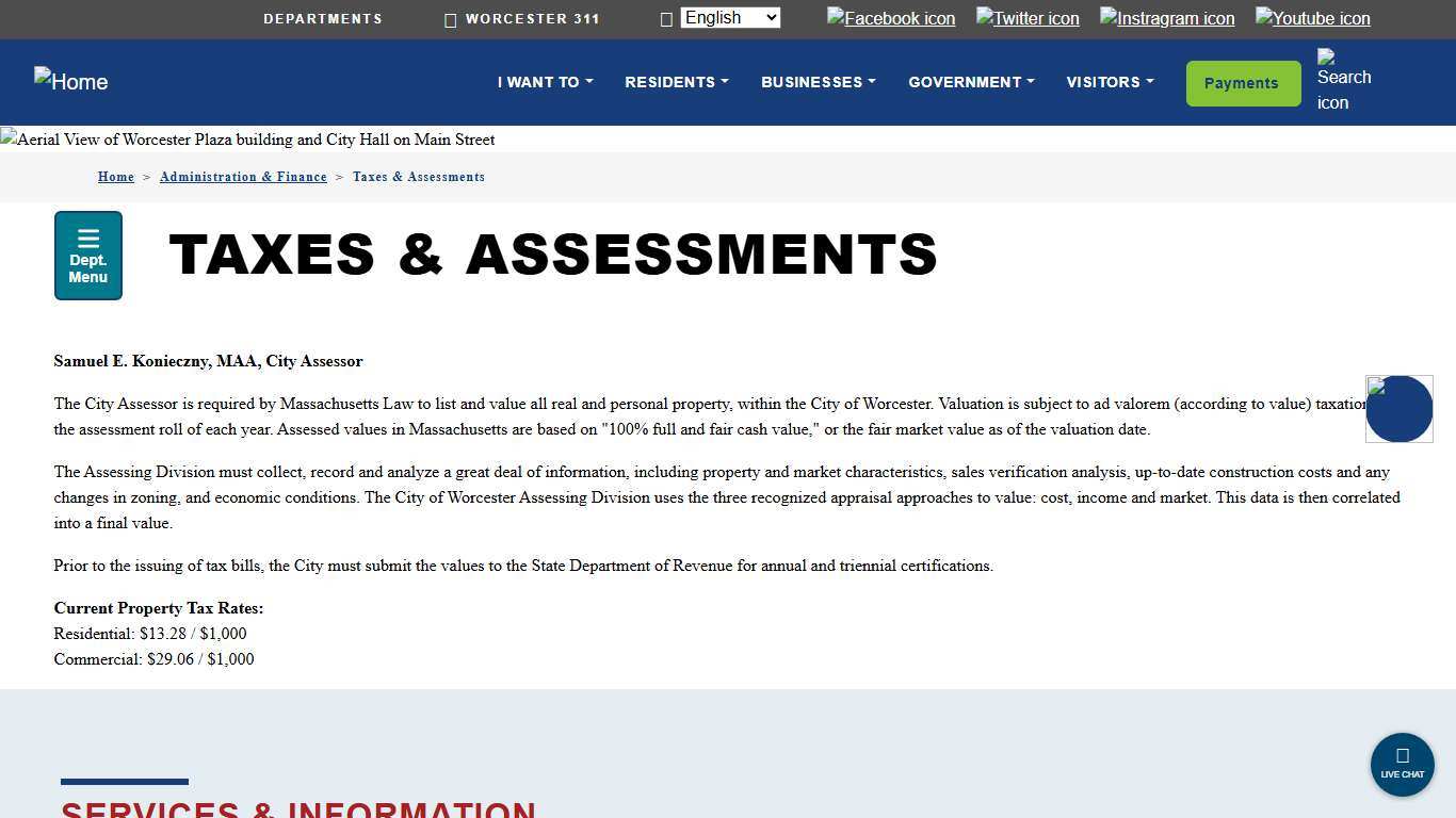Taxes & Assessments City of Worcester